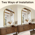 FICTOR Bathroom Mirror for Wall, Arched Vanity Bathroom Mirror for Over Sink - Image 5