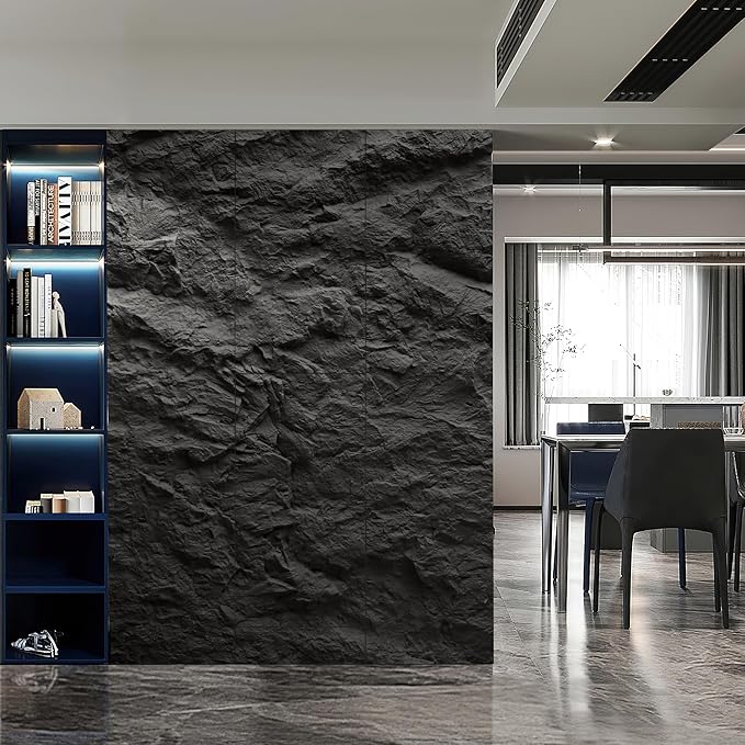 KASARO 3D Faux Stone Wall Panels, Cement Texture Thicker Accent - Image 7