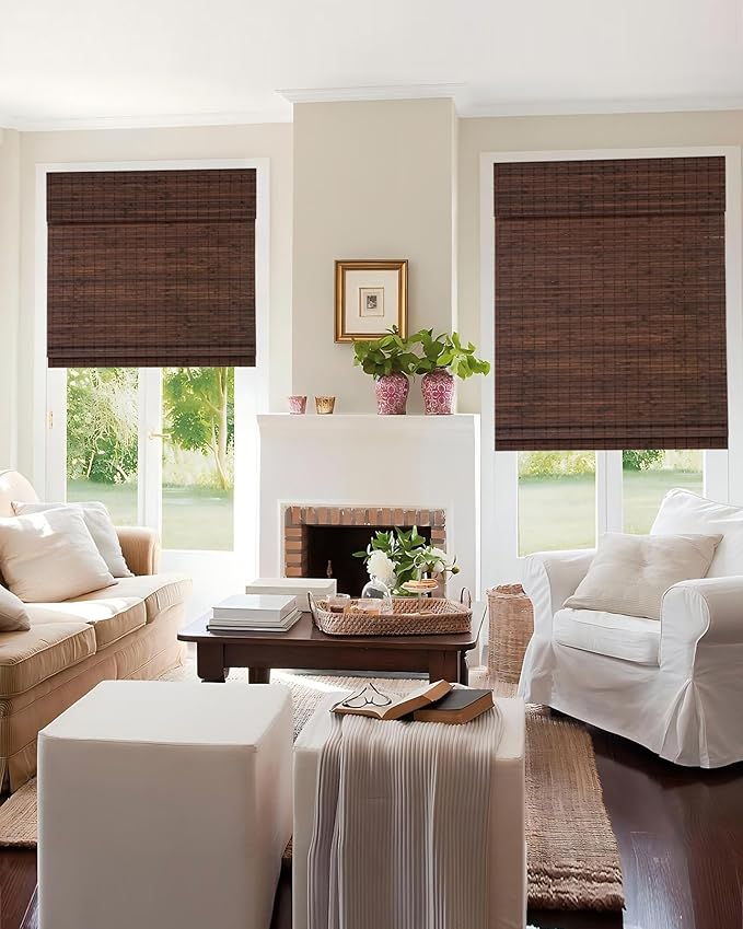 60''W X 72''H Cordless Bamboo Roman Shades - Image 7