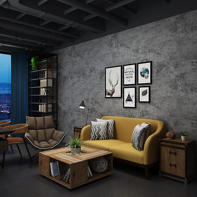 3yecao 48"×354" Extra Wide Thick Large Size Blue Grey Cracked Concrete - Image 5