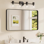 TETOTE Black Framed Bathroom Mirror, 40 x 24 Inch Matte Metal Frame Vanity by TETOTE