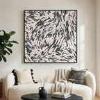 Large Framed Black and White Abstract Wall Art - Image 5