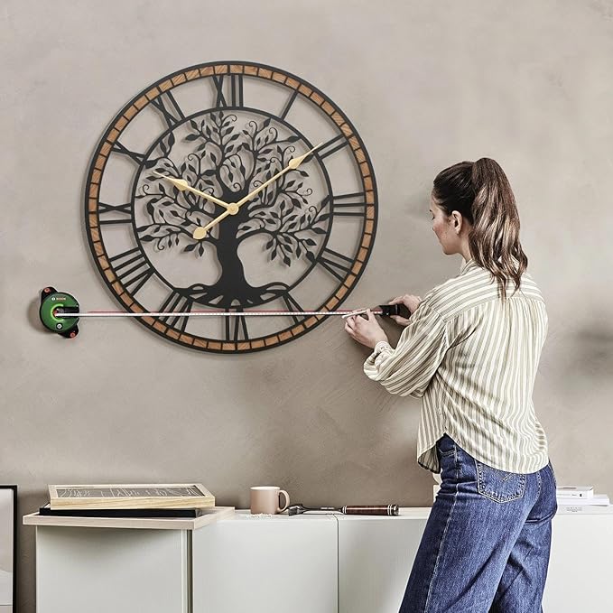 Micasso Farmhouse Oversize Wall Clock: 32Inch Rustic Tree of Life Metal - Image 3