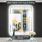 24x30 LED Bathroom Mirror with Lights, Backlit and Front Lit Anti-Fog Lighted - Image 5
