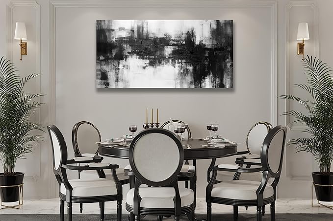VHMING Black Abstract Wall Art Decor Black and White Painting Pop Culture Wall - Image 5