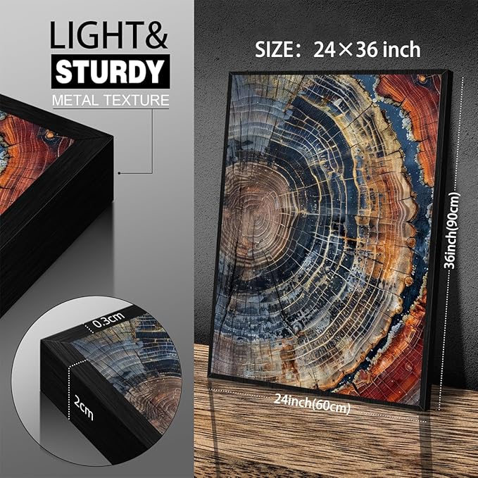Vintage Trendy Abstract Tree Ring Wall Art Modern Colorful Nature Poster 24x36 - Image 2