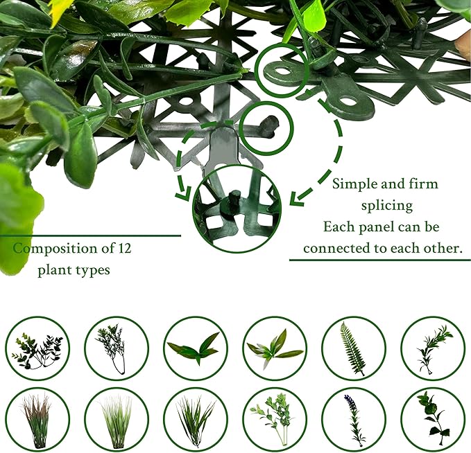 ODTORY Artificial Boxwood Topiary Hedges Panels: 20'' x 20'' 12P UV-Protected - Image 3