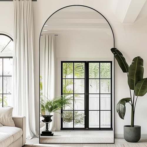 Antok 91" x46” Arched Full Length Floor Mirror, Free Standing/Wall Mount/Leaning - Image 2