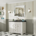 40x36 Inch Brushed Silver Bathroom Mirror - Image 4
