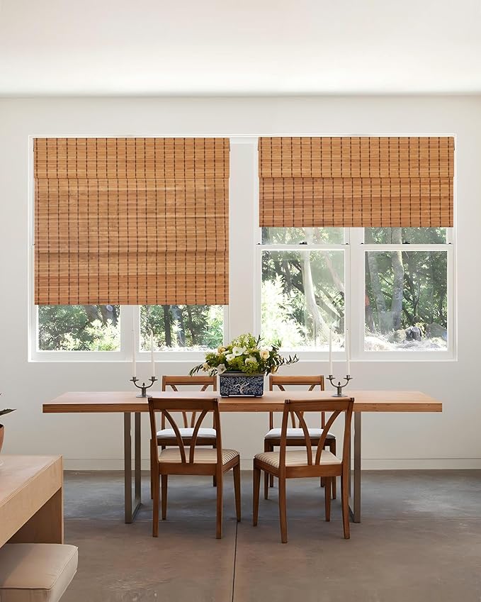 72''W X 72''H Cordless Bamboo Roman Shades - Image 7