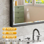 Black Framed Mirror for Bathroom, 30x36 Inch Black Rectangle Beveled Bathroom - Image 4