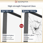 Keonjinn Black Bathroom Mirror for Over Sink, 48” x 36” Large Matte Black - Image 4