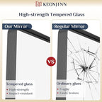 Keonjinn Black Bathroom Mirror for Over Sink, 48 x 30 Inch Rounded Rectangle - Image 4
