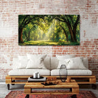 Green Forest Wall Art Panoramic Woodland Landscape Canvas Pictures Nature Wall - Image 2