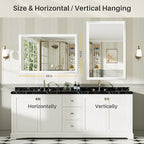 48x32 Inch White Bathroom Mirror - Image 6