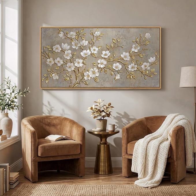 Large Framed Neutral Botanical Wall Art - Image 5