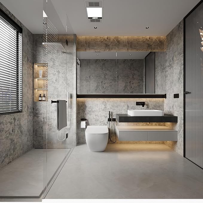 Extra Wide Large Size Grey Concrete Wallpaper Peel and Stick Industrial Cement - Image 5