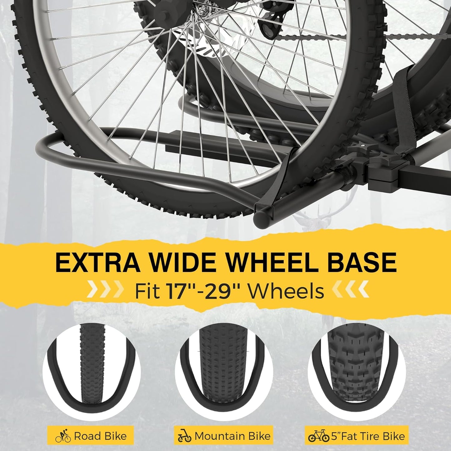 Hitch Bike Rack,Wobble Free Smart Tilting Folding Bicycle Car Racks for Standard,Fat Tire Ebike Rack for Tow Hitch, 2-Bike 200 lbs Capacity, Fit 2 inch Receiver