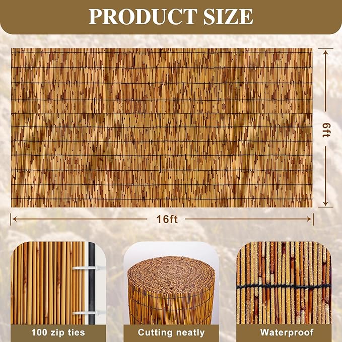 Reed Fencing Rolls, Bamboo Screens Outdoor - Image 3