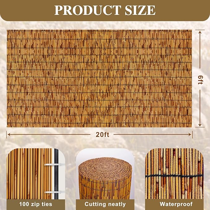 Reed Fencing Rolls, Bamboo Screens Outdoor - Image 2