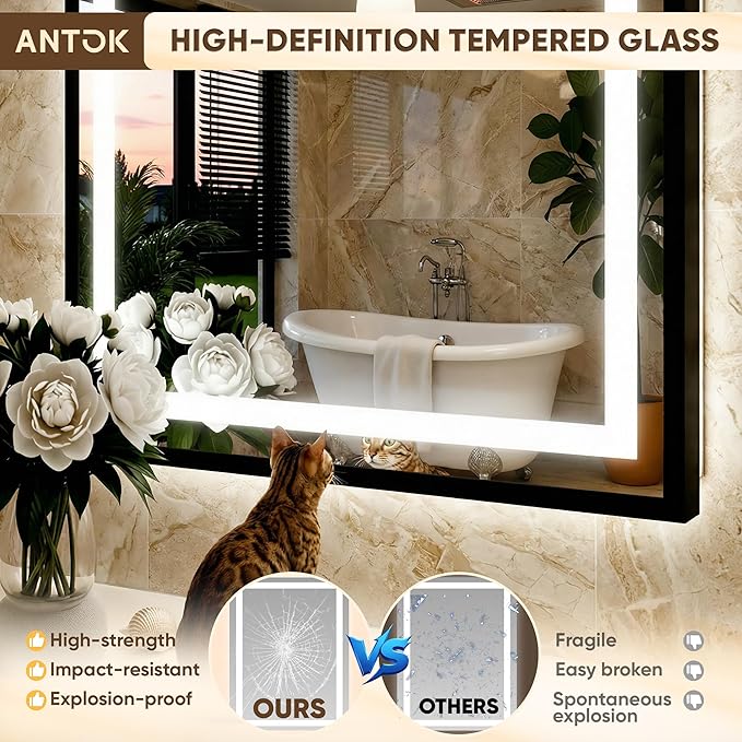 Antok 30X40 LED Bathroom Mirror - Image 4
