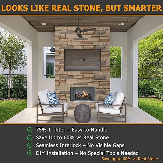 ROOMTEC 6-Packs Faux Stone Wall Covering Panels - Image 5