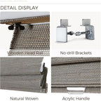 TWOPAGES Natural Woven No Drill Roman Shades, Custom Cordless Blackout Bamboo - Image 3