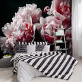 Black Peony Pink Floral Living Room Fabric Wallpaper Bedroom Bathroom Dark by YIHWM-PurchaseNow