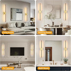 Morauroral 40″ Walnut Battery Operated Wall Sconces Set of Two, Dimmable Wall - Image 5