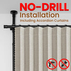100% Blackout Room Divider Curtains Sets Cream White W100 x L84 in, 2 Panels - Image 3