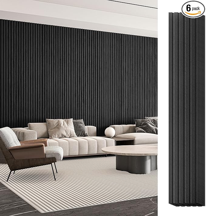 Art3d 6-Piece Wood Slat Panels for Stylish Interior Decor and Ceiling Decoration by Art3d