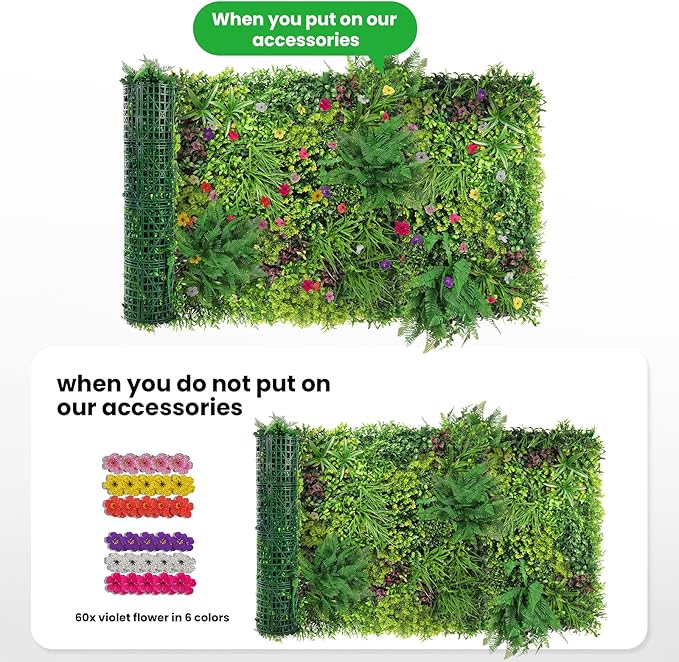 Artificial Grass Wall Roll 40"x120", 3D Green Grass Wall - Image 2
