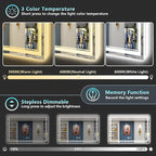 60x36 LED Bathroom Mirror with Lights, Backlit and Front Lit Anti-Fog Lighted - Image 4