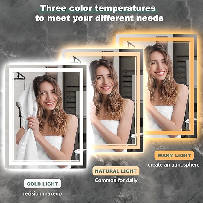 48x30 Inch LED Bathroom Mirror - Image 3