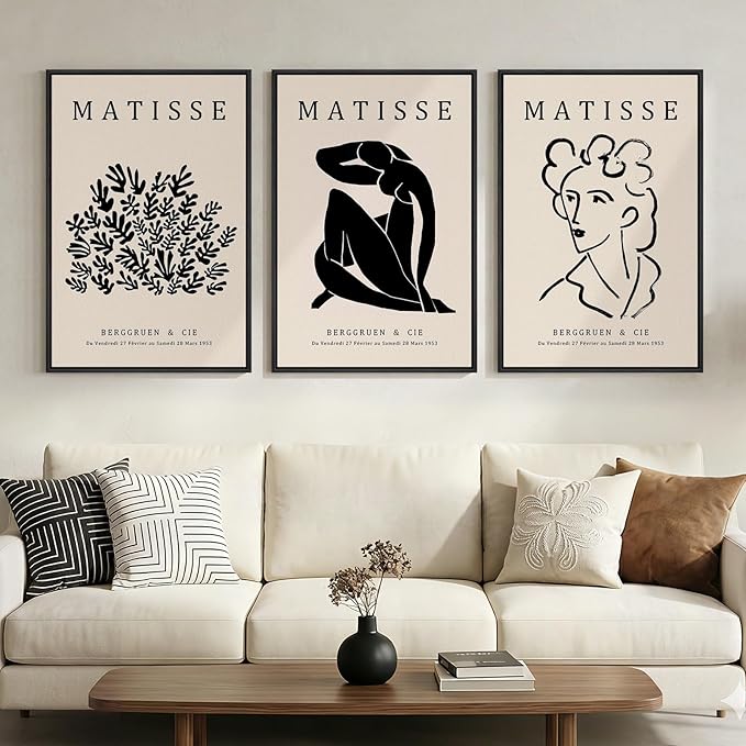 Framed Matisse Canvas Wall Art for Living Room, Modern Aesthetic Pictures for by Cuspin