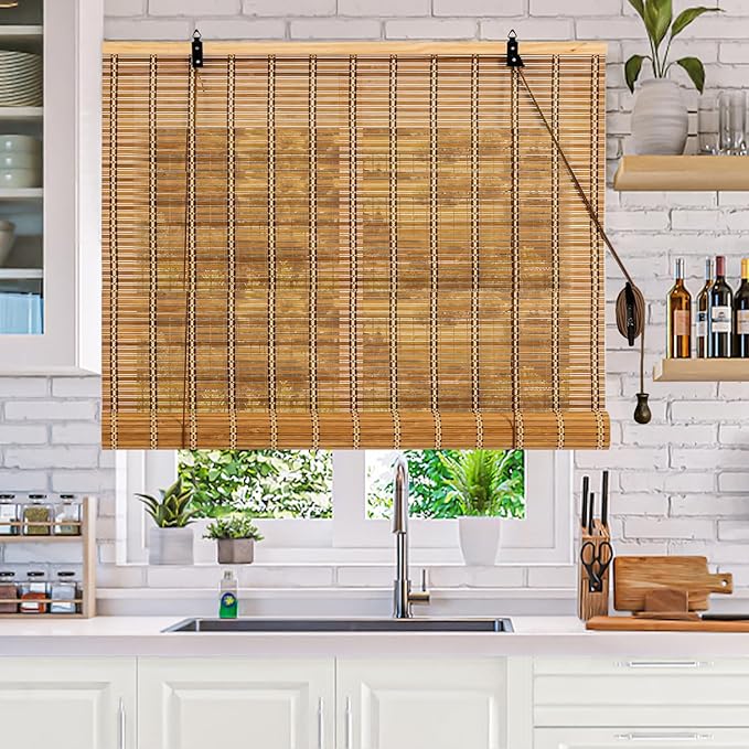 72x72 Inch Bamboo Blinds for Interior Windows, UV Protection Roman Bamboo - Image 3