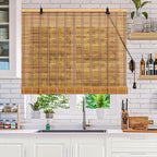 72x72 Inch Bamboo Blinds for Interior Windows, UV Protection Roman Bamboo - Image 3
