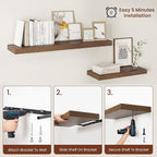 Vivelove Wide Floating Shelves for Wall 12 Inch Deep, 47.2" X 12" X 2" Floating - Image 9