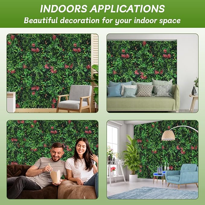 Grass Wall Panels 18 Pack 20"x20", Artificial Hedge Greenery Wall Backdrop - Image 7