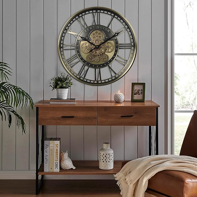 CLXEAST 21 Inch Large Moving Gears Wall Clock - Image 5