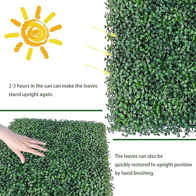 ODTORY Artificial Boxwood Roll Panels:54 X 120 in UV-Anti More Dense Greenery - Image 5