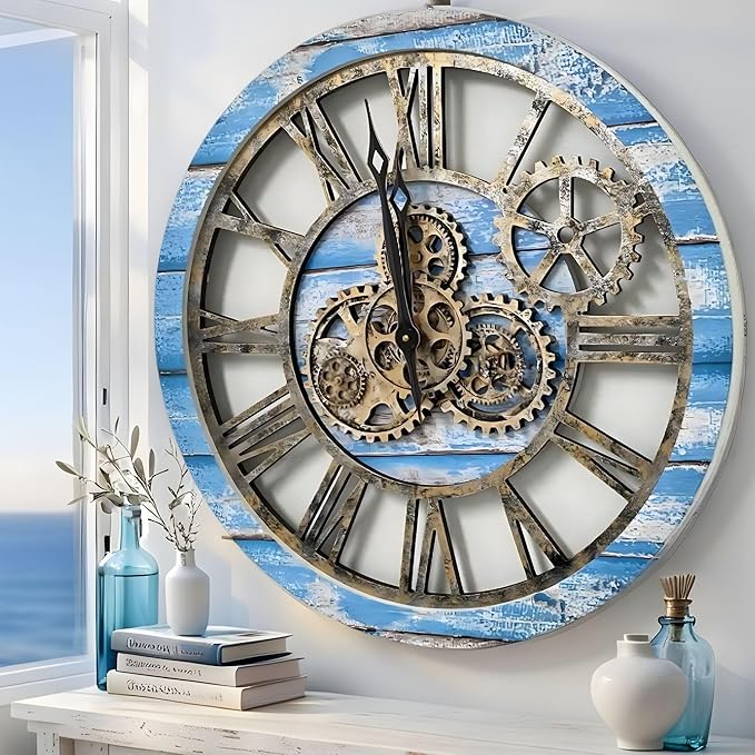 ImprovingLife The Gears Clock The Original Real Moving Gear Wall Clock Vintage by THEGEARSCLOCK