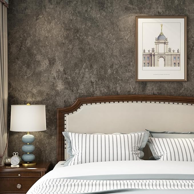 3yecao 48"×354" Big Roll Large Size Dark Brown Tan Grey Concrete Wallpaper Peel - Image 5