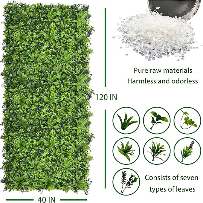 ODTORY Artificial Greenery Wall Roll: 40X120IN UV-Anti Ivy Privacy Fence Wall - Image 2