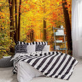 -Autumn Gold Forest Jungle Tree Fabric Wallpaper Living Room Bedroom Bathroom by YIHWM-PurchaseNow