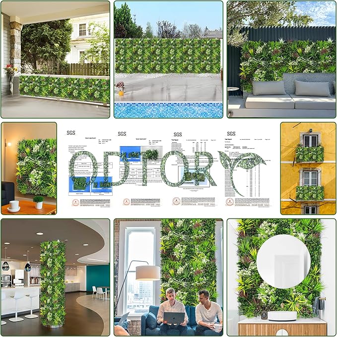 ODTORY Artificial Plant Wall Panels: 6FT×12FT UV-Anti Faux Grass Wall Backdrop - Image 6