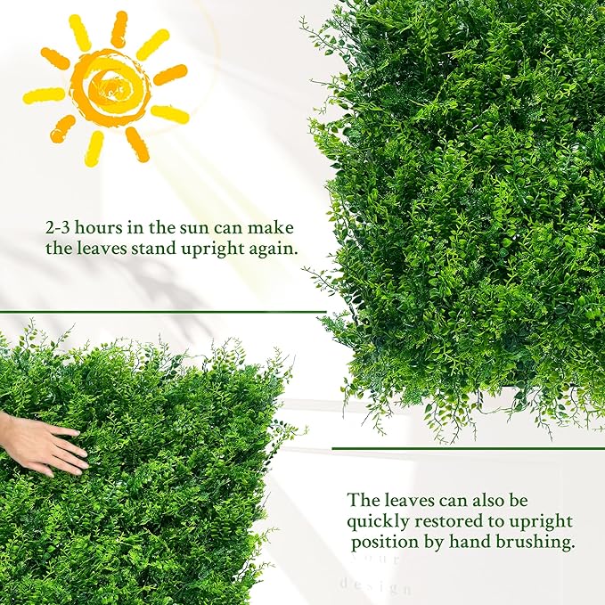 ODTORY Artificial Plants Hedge Wall Panels：40x120 Inch UV-Anti Greenery Boxwood - Image 7