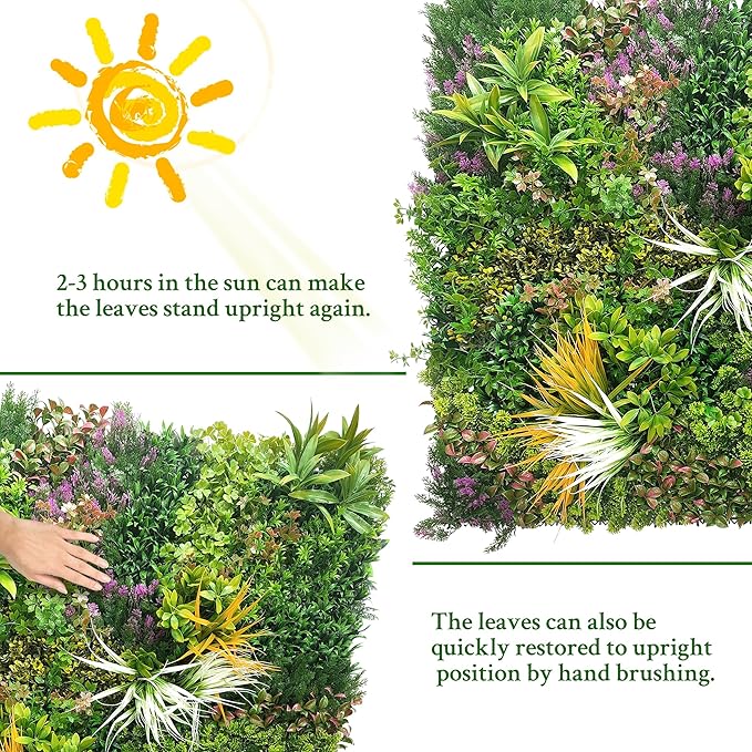 ODTORY Artificial Greenery Grass Wall Panels: 80" x 120" UV-Anti Faux Greenery - Image 7