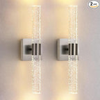 Modern Wall Sconces Set of Two in Brushed Nickel Finish 18 Inch 3000K-6000K Led by LECLLITEN
