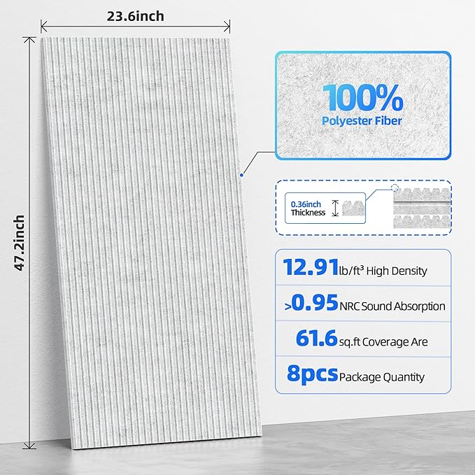 8 Pack Large Acoustic Panels Sound Absorbing - Image 6